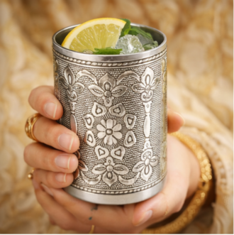 Stainless Steel Handcrafted Silver Glass